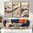 Gold and White Abstract Wave Canvas – Elegant Flowing Design by MyGreatCanvas | Canvas Wall Art Prints | Photo Prints & Wall Decor