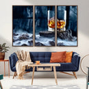 Whiskey Ice Wall Art Canvas Print