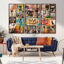 Abstract Art Collage Wall Art Canvas Print – Framed, Ready