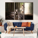 Jesus Canvas Wall Art - Jesus Running After Lost Lamb,