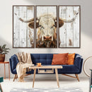 Rustic Longhorn Bull Wall Art Canvas Set – Western-Inspired by MyGreatCanvas | Canvas Wall Art Prints | Photo Prints & Wall Decor