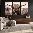 Scottish Cow Longhorn Wall Art Canvas Print