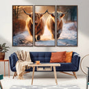 Scottish Highland Cow Horn Farm Wall Art Canvas Print