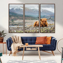 Highland Cow Horn Farm Wall Art Canvas Print