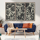 Modern Botanical Wall Art - Floral Black and White Canvas
