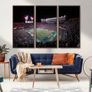 Ben Hill Griffin Stadium Night Game Triple Canvas Wall Art -