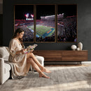 Ben Hill Griffin Stadium Night Game Triple Canvas Wall Art -