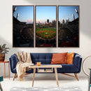 PNC Park Evening Game Triple Canvas Wall Art - Pittsburgh