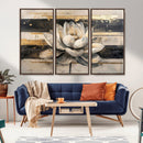 Abstract Lotus Flower Wall Art Canvas Print, Meditation Yoga