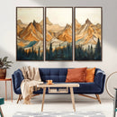 Rustic Wood Mountain Wall Art Print | Triptych Giclee Print by MyGreatCanvas | Canvas Wall Art Prints | Photo Prints & Wall Decor