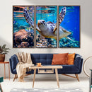 Underwater Sea Turtle Wall Art Canvas Print – Vibrant Ocean