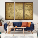 Vintage Game of Thrones Map Wall Art | Westeros and Essos