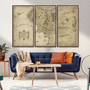 Vintage Middle Earth Map Wall Art Canvas – Lord of the Rings