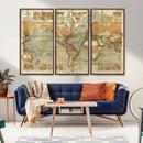 Push Pin World Map Canvas Print – Travel Tracker Wall Art