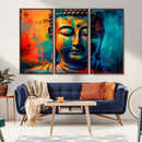 Colorful Buddha Wall Art – Framed Abstract Portrait Canvas by MyGreatCanvas | Canvas Wall Art Prints | Photo Prints & Wall Decor