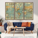 Push Pin World Map Canvas Print – Travel Tracker Wall Art