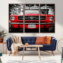 Red Mustang Car Wall Art – Framed Classic Vehicle Canvas by MyGreatCanvas | Canvas Wall Art Prints | Photo Prints & Wall Decor