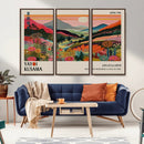 Yayoi Kusama Landscape Canvas Print, Vibrant Floral Mountain