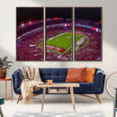 Bryant-Denny Stadium Night Game Triple Canvas Wall Art - by MyGreatCanvas | Canvas Wall Art Prints | Photo Prints & Wall Decor