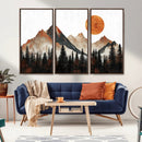Modern Abstract Mountain Canvas Wall Art Print, Abstract