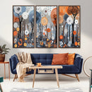 Abstract Winter Landscape Canvas Wall Art Print - Large