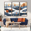 Abstract Winter Landscape Canvas Wall Art Print -  Large