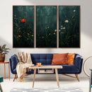 Wildflower Field Framed Wall Art, Vintage Botanical
