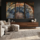 Framed Tree Ring Wall Art - Abstract Colorful Tree Ring Wall