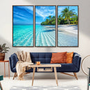 Tropical Beach Wall Art Canvas Print - Serene Ocean