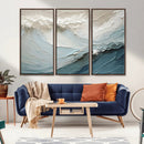 Waves Abstract Wall Art Print, Modern Framed Abstract Canvas