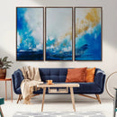 Blue Abstract Print - Dynamic Ocean-Inspired Canvas Wall Art