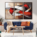 Abstract Wall Art - Modern Red and White Canvas Wall Art
