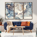 Abstract Blue and Gold Canvas Wall Art - Fluid Modern Ink