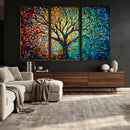 Yggdrasil Tree of Life Wall Art Print | Mosaic Style 3-Panel