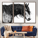 Majestic Horse Wall Art – Framed Black White Portrait Canvas by MyGreatCanvas | Canvas Wall Art Prints | Photo Prints & Wall Decor