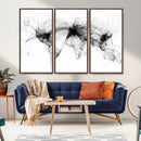 Abstract World Map Wall Art – Framed Geometric Line Canvas by MyGreatCanvas | Canvas Wall Art Prints | Photo Prints & Wall Decor