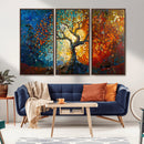 Yggdrasil Tree of Life Mosaic Stained Glass Wall Art Canvas,