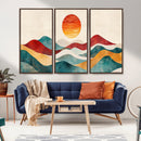 Southwest Mountain Wall Art Canvas Print – Boho Triptych