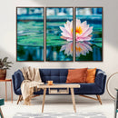 Lotus Flower Wall Art Canvas Print, Water Lily Large Wall