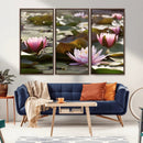 Lotus Flower Wall Art Canvas Print, Water Lily Large Wall