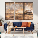Rustic Farmhouse Wall Art Canvas Print | Barn and Field