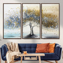 Silver Tree Wall Art – Framed Golden Leaves Canvas Artwork, by MyGreatCanvas | Canvas Wall Art Prints | Photo Prints & Wall Decor
