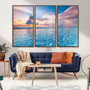 Ocean Sunset Canvas Wall Art Print – Tranquil Seascape