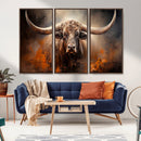 Highland Bull Canvas Abstract Canvas Wall Art Print –