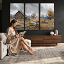 Rustic Autumn Farmhouse Wall Art Canvas Print – Serene