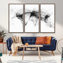 Flight Routes Air Traffic Map Canvas Wall Art - Framed -