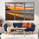 Sunset Wall Art Print - Stunning Beach Sunset Canvas Artwork