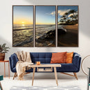 Tropical Beach Wall Art - Stunning Ocean Sunset Canvas Print