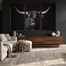 Majestic Longhorn Bull Wall Art Canvas Print – Dark by MyGreatCanvas | Canvas Wall Art Prints | Photo Prints & Wall Decor