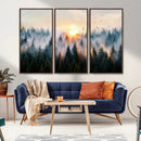 Misty Forest Wall Art – Framed Sunrise Pines Canvas Artwork, by MyGreatCanvas | Canvas Wall Art Prints | Photo Prints & Wall Decor